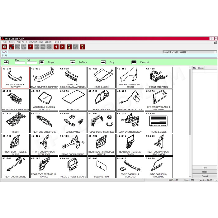 Mitsubishi General MMC ASA EPC parts catalog 2024
