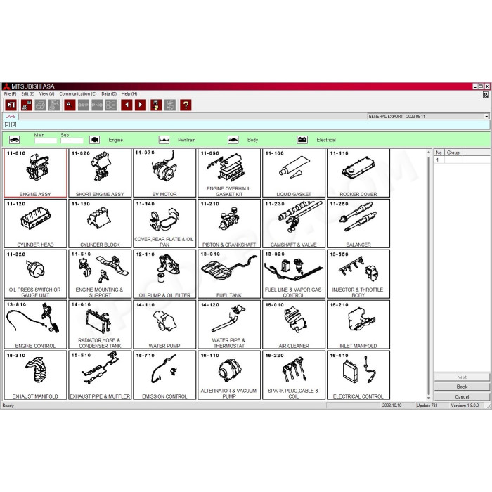 Mitsubishi General MMC ASA EPC parts catalog 2024