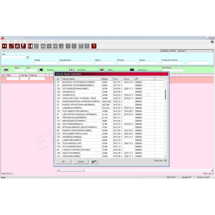 Mitsubishi General MMC ASA EPC parts catalog 2024