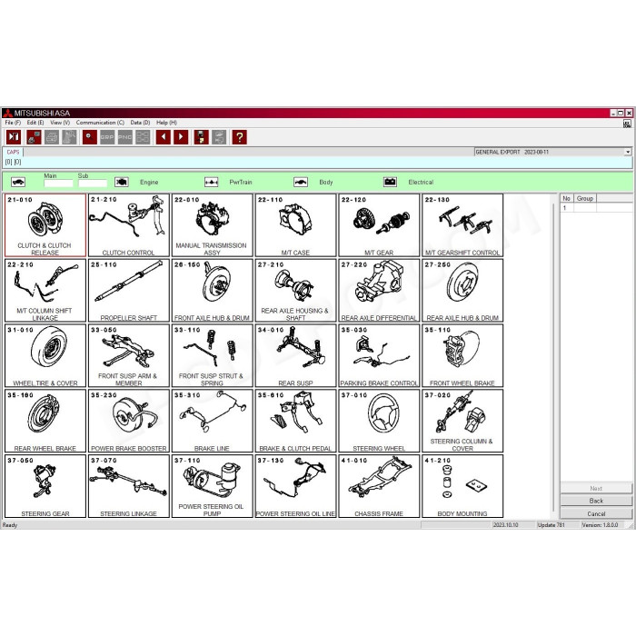 Mitsubishi General MMC ASA EPC parts catalog 2024