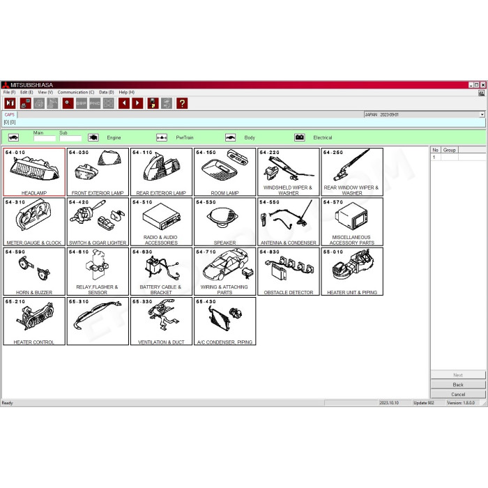 Mitsubishi Japan MMC ASA EPC parts catalog 2023