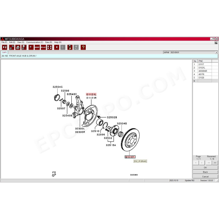 Mitsubishi Japan MMC ASA EPC parts catalog 2023