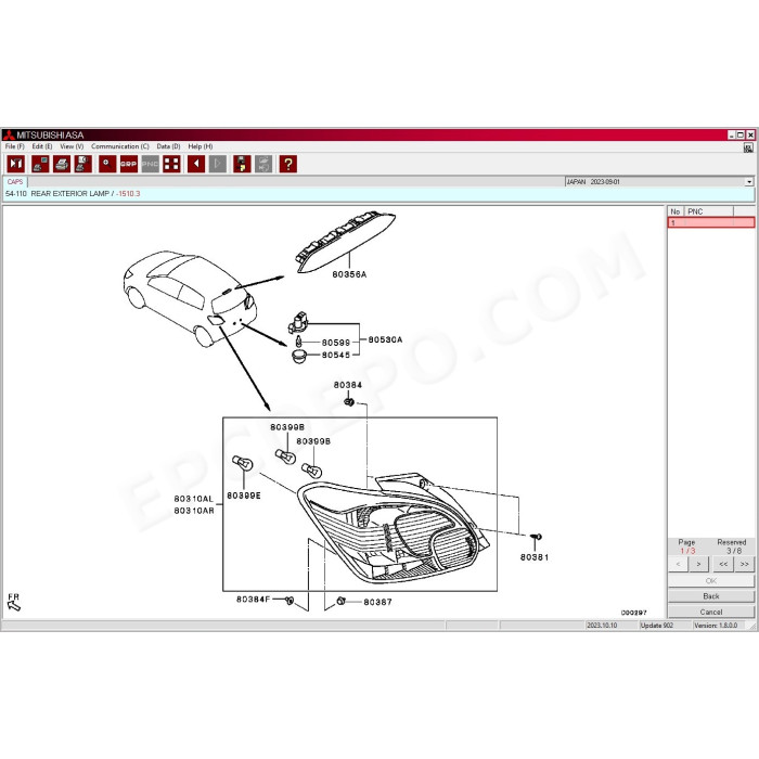 Mitsubishi Japan MMC ASA EPC parts catalog 2023