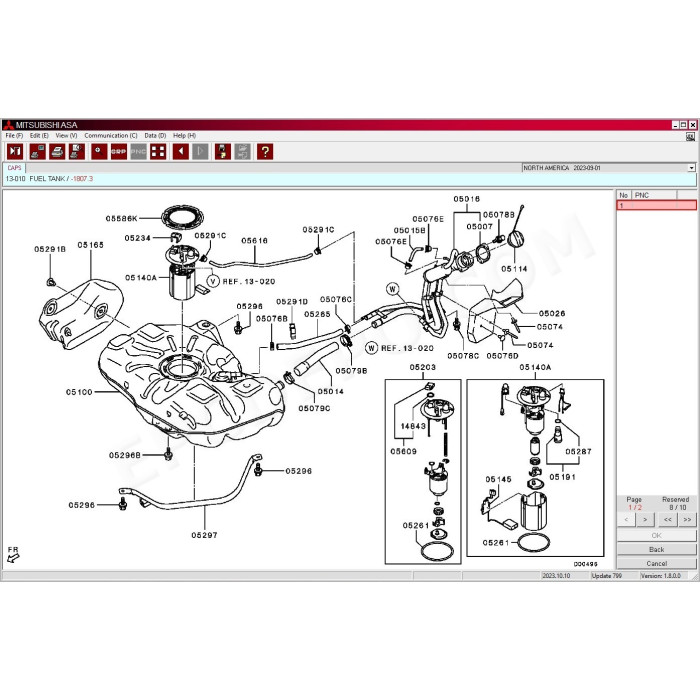Mitsubishi North America MMC ASA EPC parts catalog 2023
