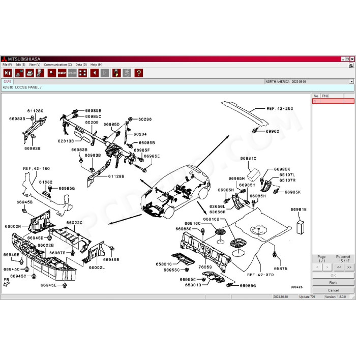 Mitsubishi North America MMC ASA EPC parts catalog 2023