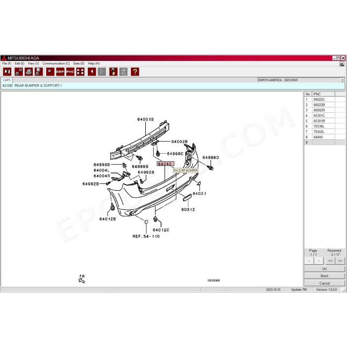 Mitsubishi North America MMC ASA EPC parts catalog 2023