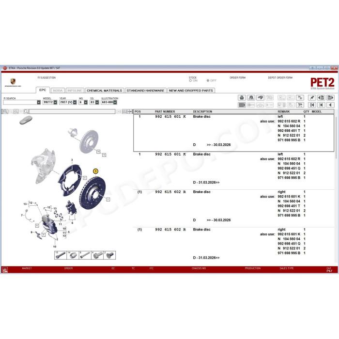 PORSCHE PET 8.0 2027 EPC PARTS CATALOG + UPDATES