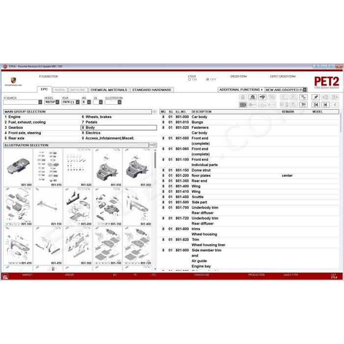 PORSCHE PET 8.0 2027 EPC PARTS CATALOG + UPDATES