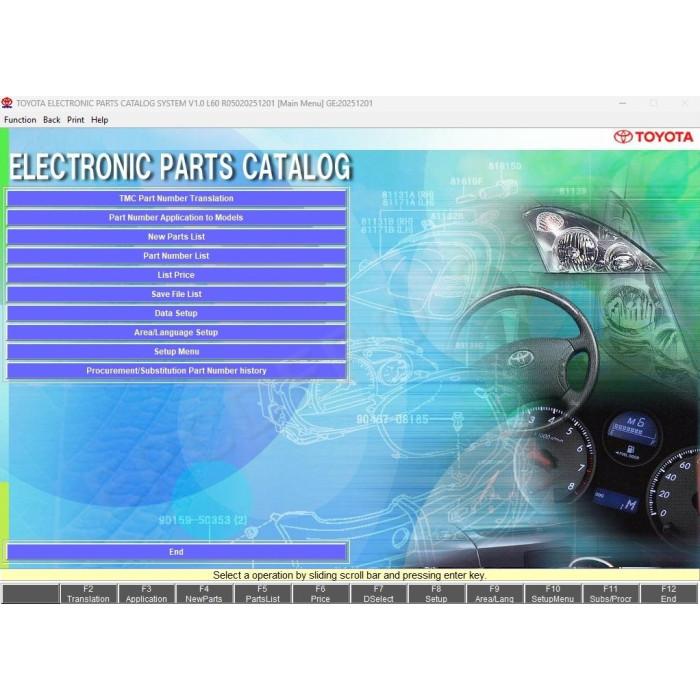 Toyota / Lexus / Scion USA Europe General Japan EPC parts catalog 12.2025