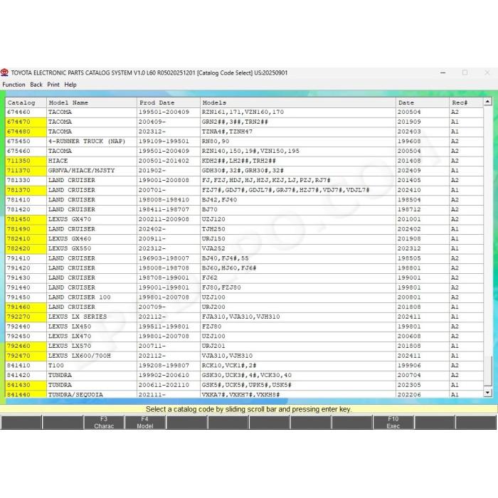Toyota / Lexus / Scion USA Europe General Japan EPC parts catalog 12.2025