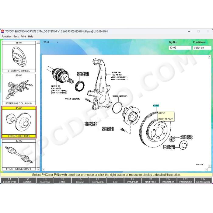 Toyota / Lexus / Scion USA Europe General Japan EPC parts catalog 01.2025
