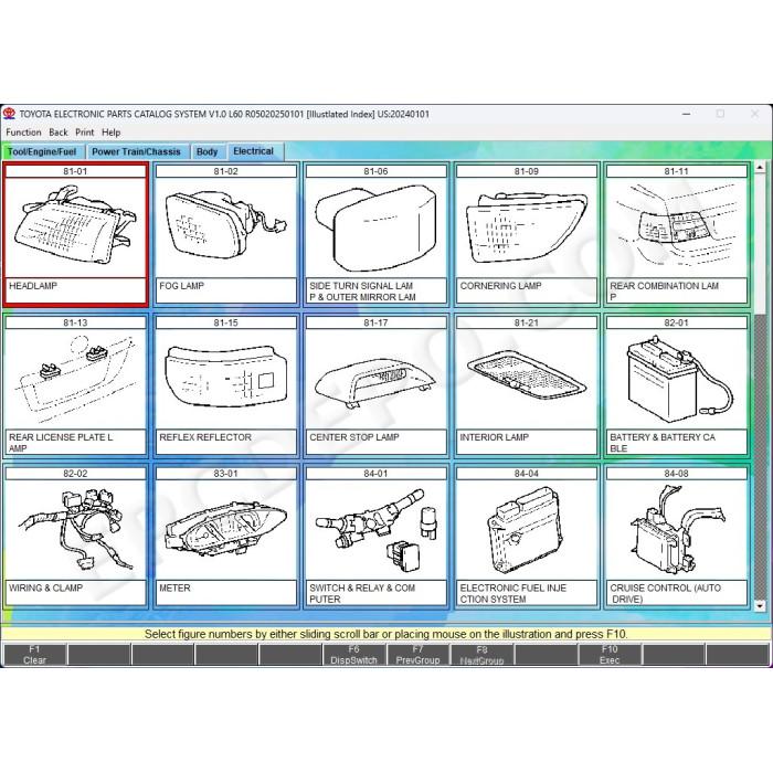 Toyota / Lexus / Scion USA Europe General Japan EPC parts catalog 01.2025