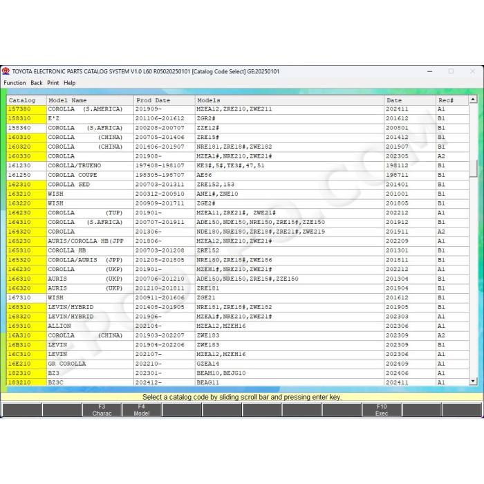 Toyota / Lexus / Scion USA Europe General Japan EPC parts catalog 01.2025