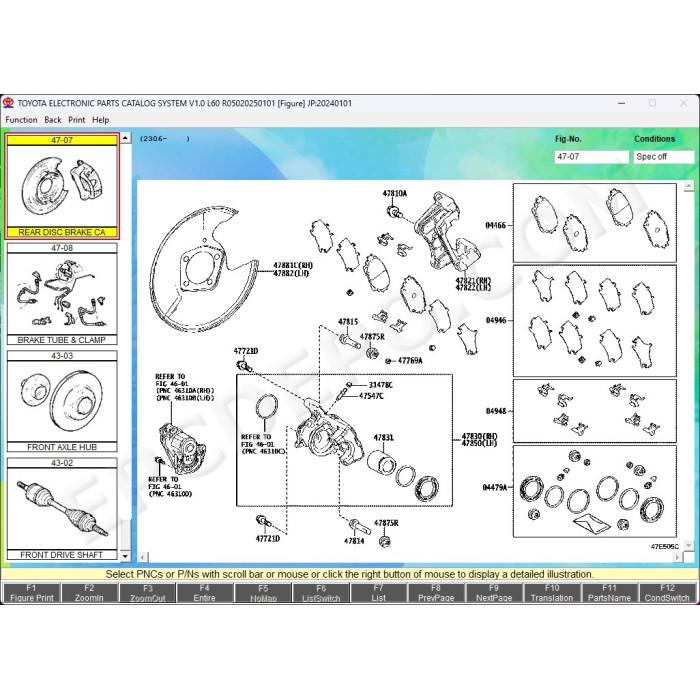 Toyota / Lexus / Scion USA Europe General Japan EPC parts catalog 01.2025