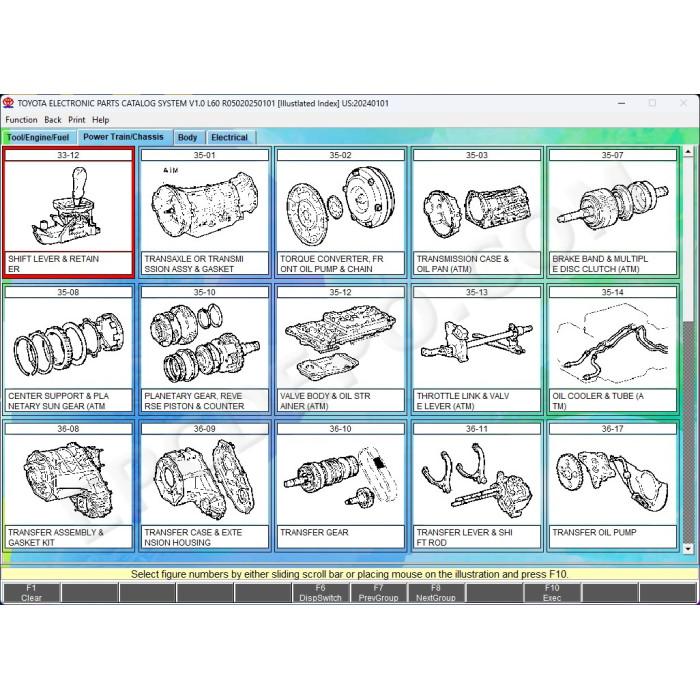 Toyota / Lexus / Scion USA Europe General Japan EPC parts catalog 01.2025