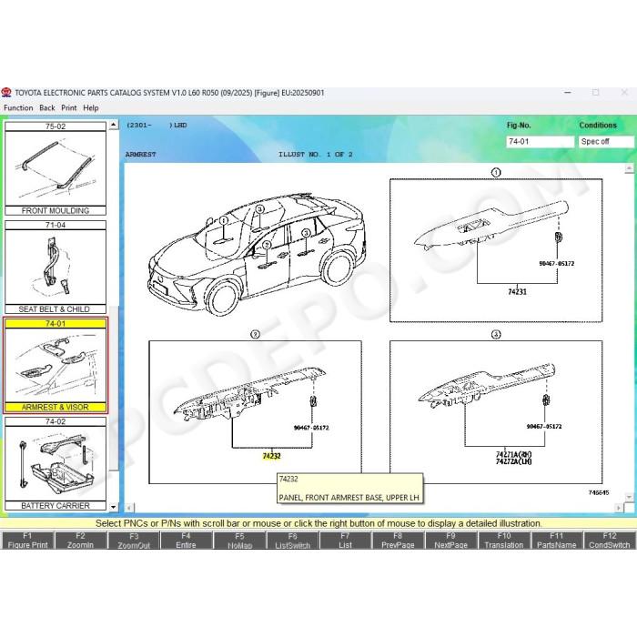 Toyota / Lexus / Scion USA Europe General Japan EPC parts catalog 09.2025