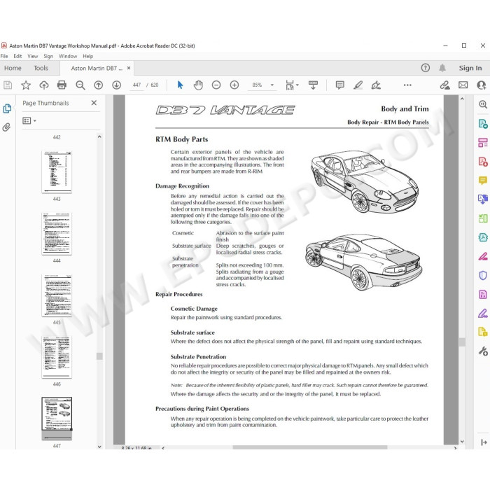 Aston Martin DB7 Vantage 1999 - 2003 Workshop Service Manual