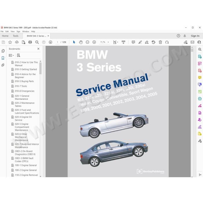 BMW 3 Series E46 1999 - 2005 service manual