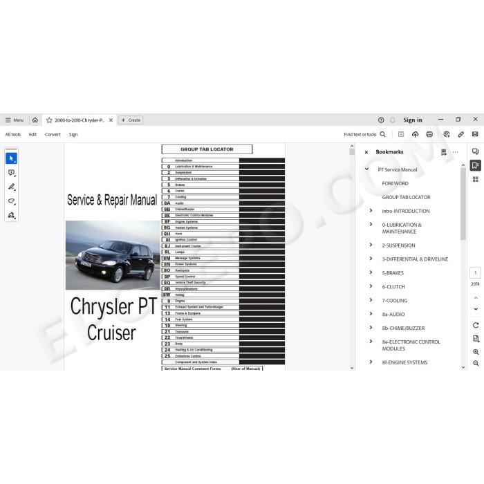 Chrysler PT Cruiser 2000 - 2010 service manual