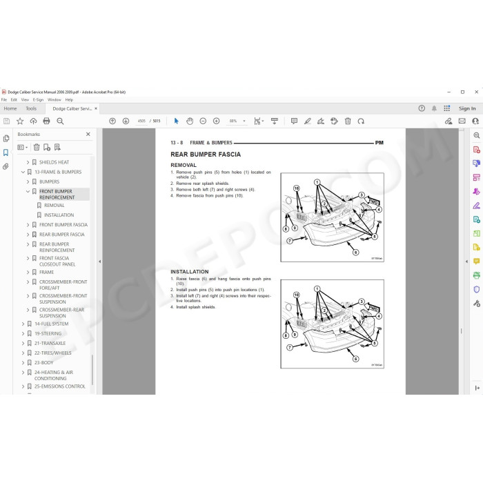 Dodge Caliber 2006 - 2009 service manual