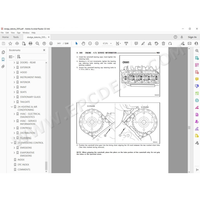 Dodge Dakota 2000 - 2005 service manual