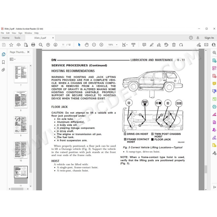 Dodge Durango 1998 - 2000 service manual
