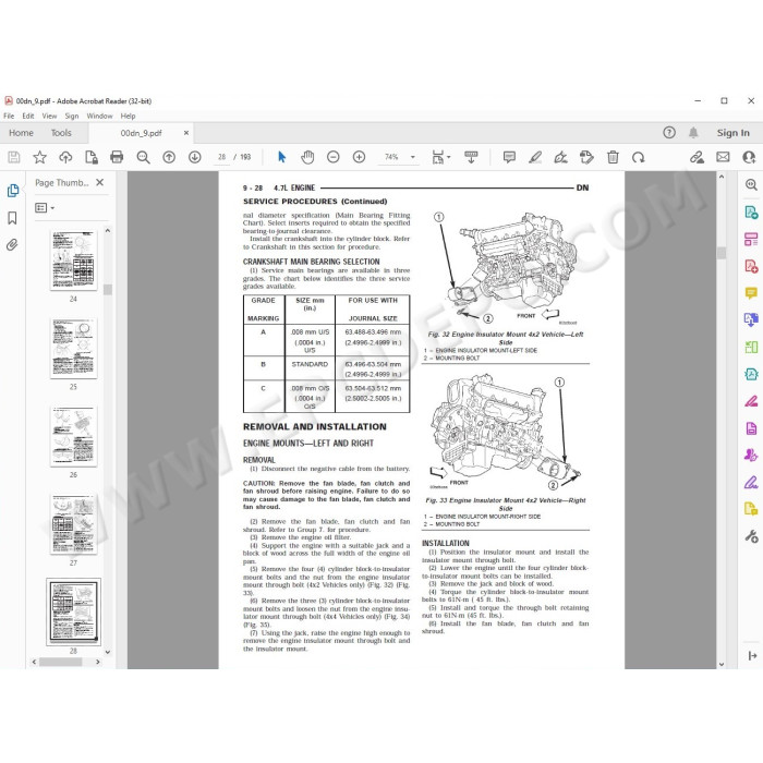 Dodge Durango 1998 - 2000 service manual