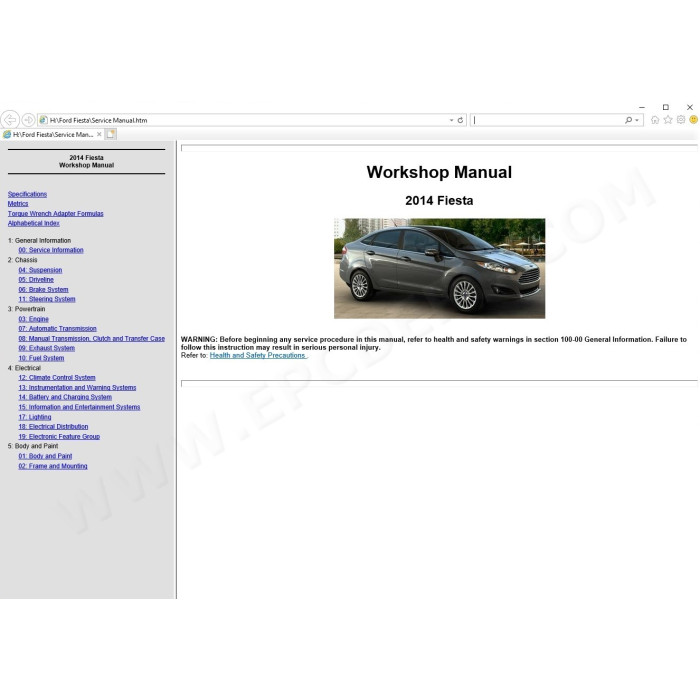 FORD FIESTA 2013 - 2017 SERVICE & REPAIR MANUAL