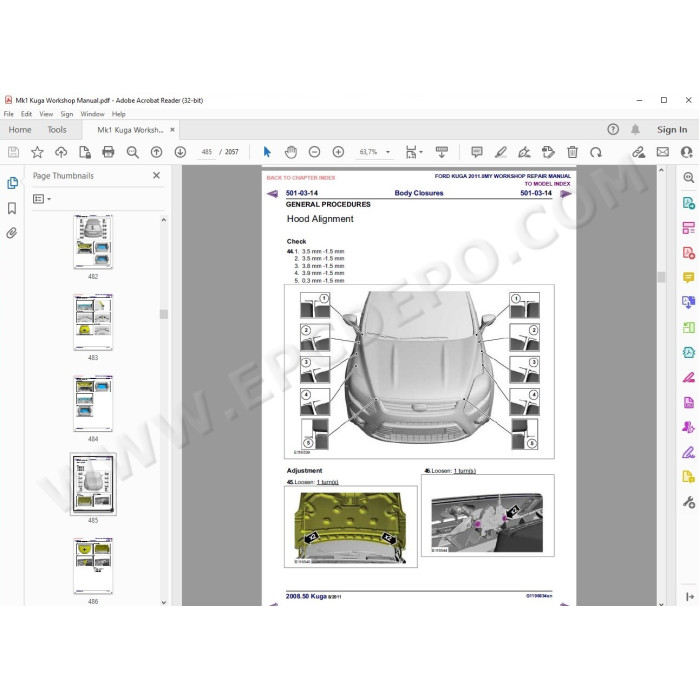 Ford Kuga 2008 - 2012 service manual