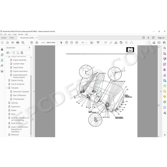 Honda Pilot 2009 - 2010 service manual