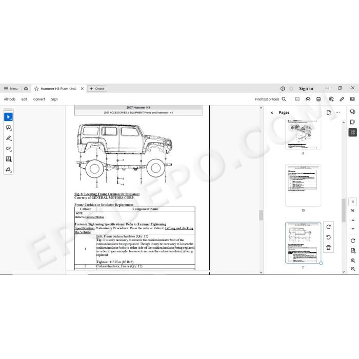 Hummer H3 2005 - 2010 service manual
