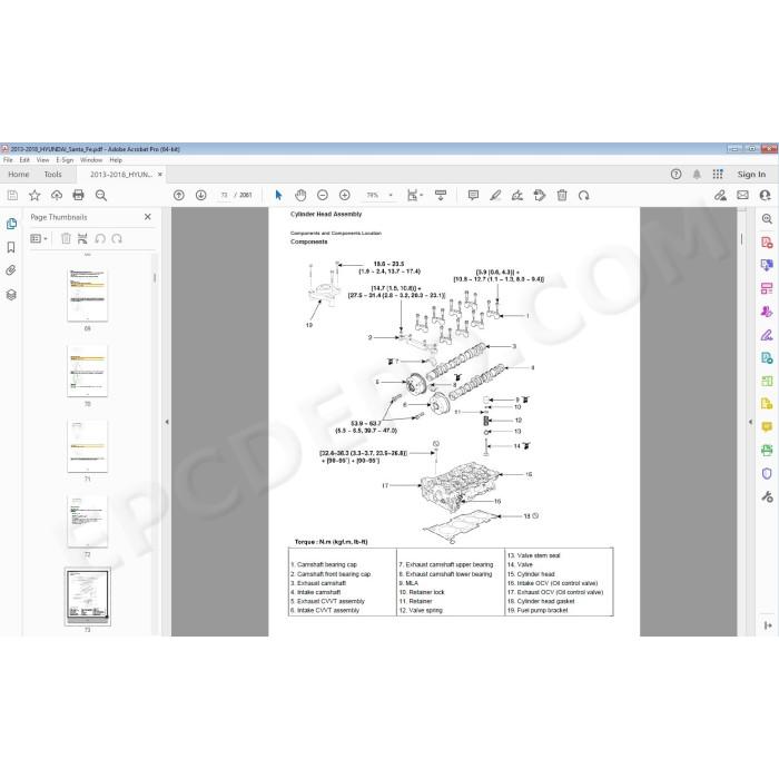 Hyundai Santa FE 2012 - 2018 service manual