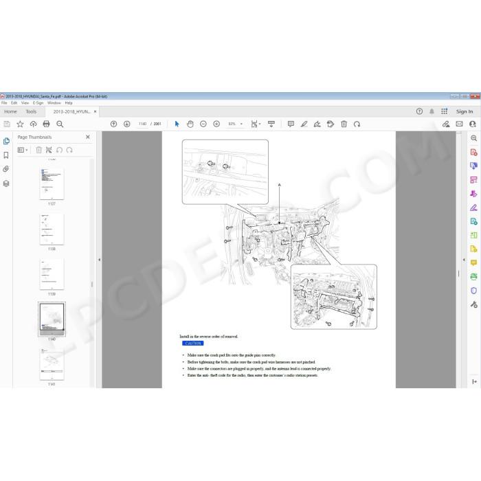 Hyundai Santa FE 2012 - 2018 service manual