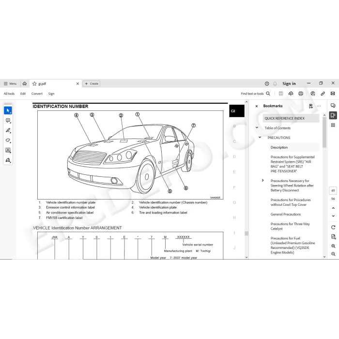 Infiniti M45 M35 2003 - 2007 service manual