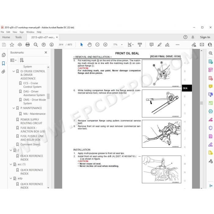 Infiniti Q50 V37 2013 - 2015 service manual