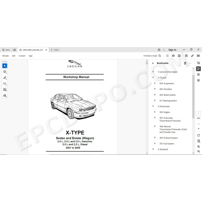 Jaguar X-Type 2001 - 2009 service manual