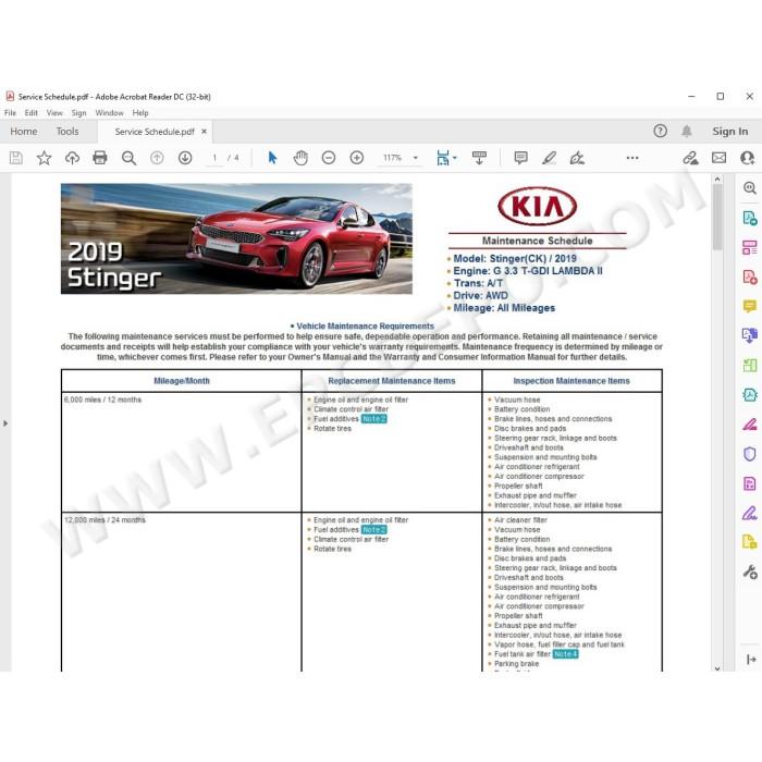Kia Stinger 2017 - 2022 service & repair manual