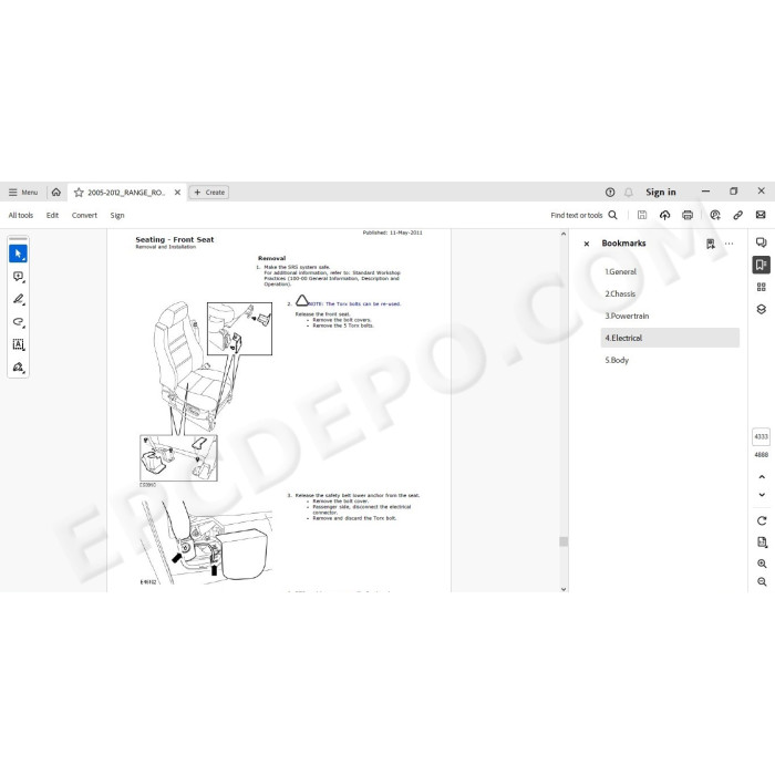 Range Rover Sport L320 2005 - 2012 service manual