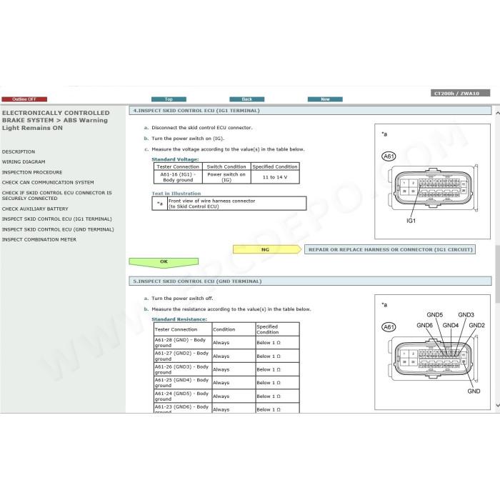 LEXUS CT200H HYBRID 2010 - 2017 SERVICE & REPAIR MANUAL
