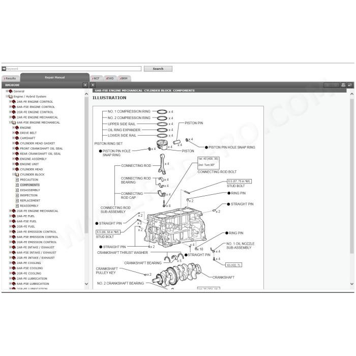 LEXUS ES200 / ES250 / ES350 2012 - 2018 SERVICE & REPAIR MANUAL