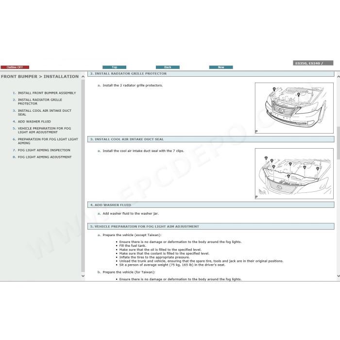 LEXUS ES240 / ES350 2006 - 2012 SERVICE & REPAIR MANUAL