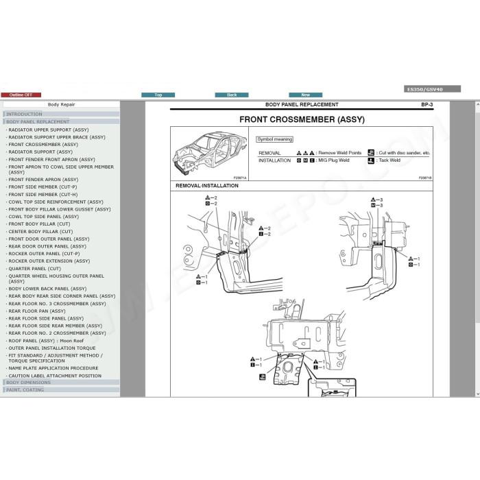 LEXUS ES240 / ES350 2006 - 2012 SERVICE & REPAIR MANUAL