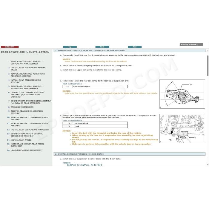 LEXUS GS200t / GS350 2012 - 2015 SERVICE & REPAIR MANUAL