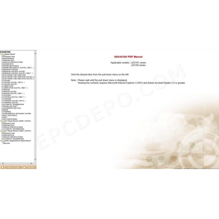 LEXUS GS300 / GS430 1997 - 2005 SERVICE & REPAIR MANUAL
