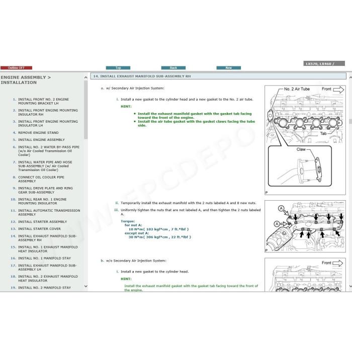 LEXUS LX460 / LX570 2007 - 2015 SERVICE & REPAIR MANUAL
