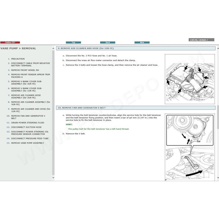 LEXUS LX460 / LX570 2007 - 2015 SERVICE & REPAIR MANUAL