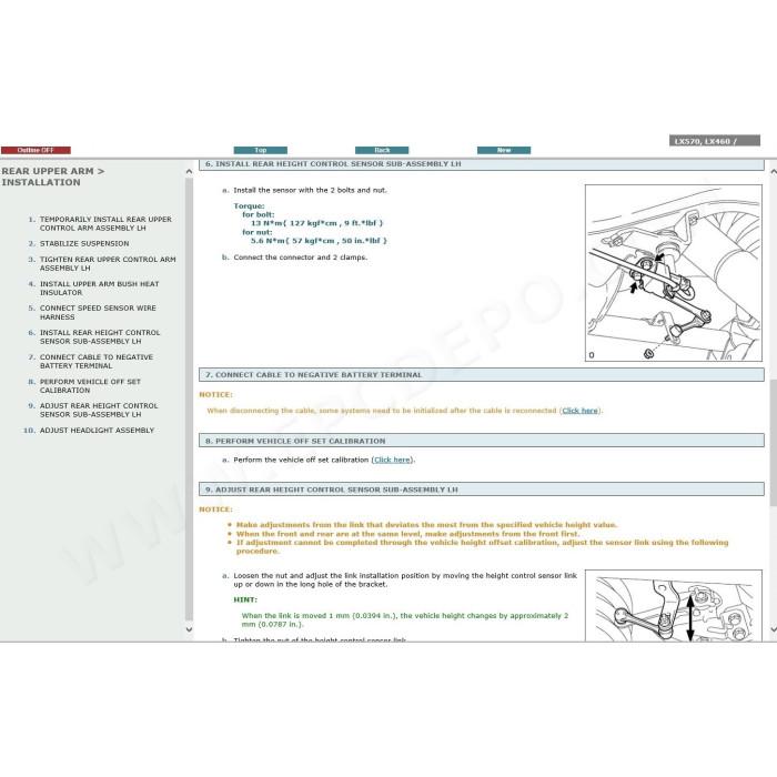 LEXUS LX460 / LX570 2007 - 2015 SERVICE & REPAIR MANUAL