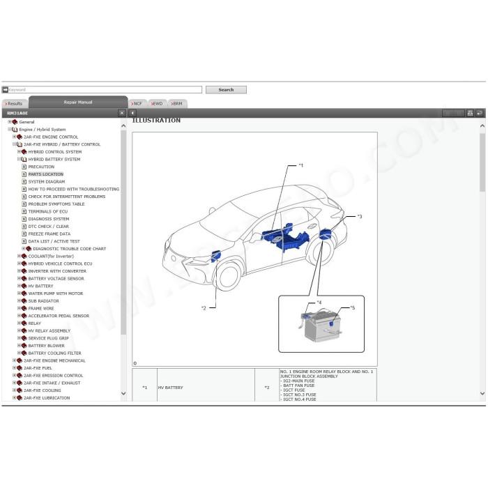 LEXUS NX300h HYBRID 2014 - 2021 SERVICE & REPAIR MANUAL