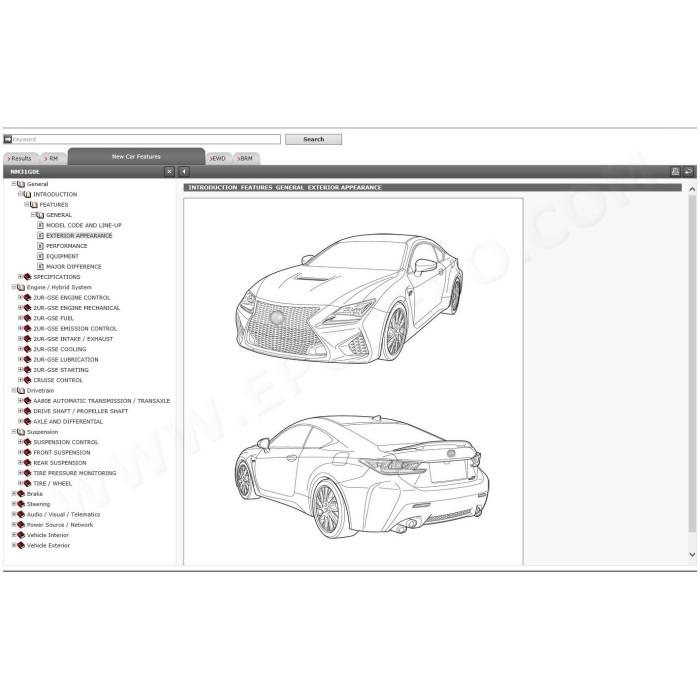 LEXUS RC F 2014 - 2019 SERVICE & REPAIR MANUAL