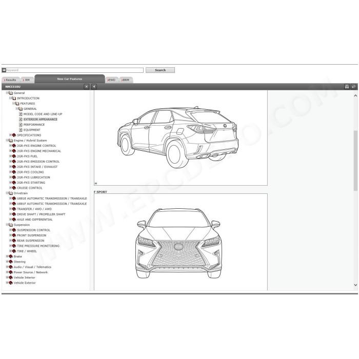 LEXUS RX350 2015 - 2019 SERVICE & REPAIR MANUAL